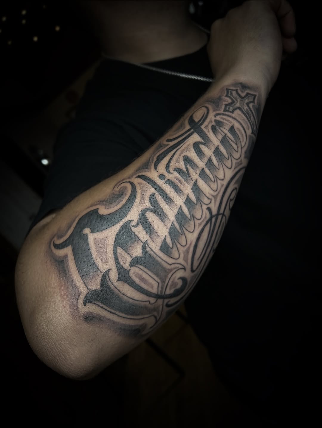 Tattoo by @osopolar_tattoos — lettering_script, chicano