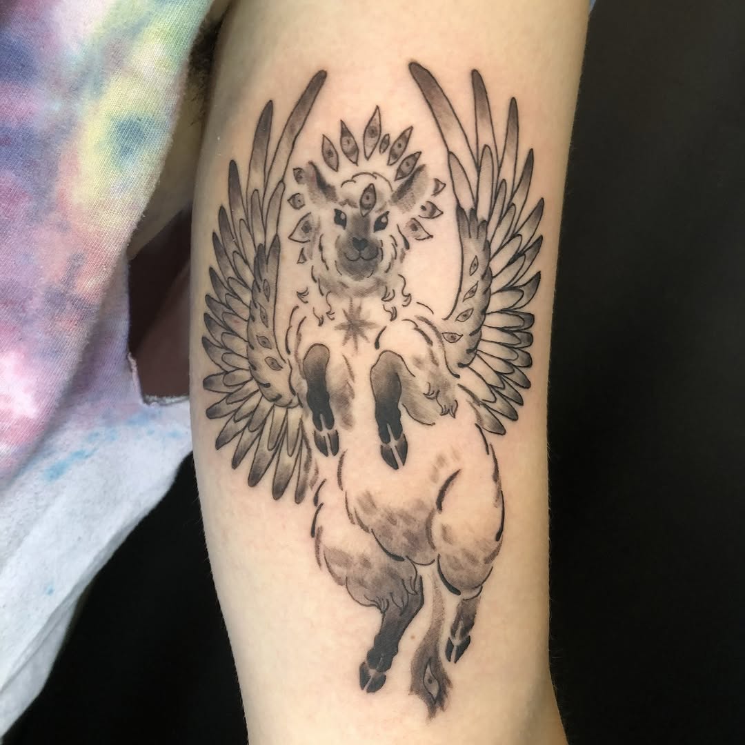 Tattoo by @basil_teeth — black_and_grey