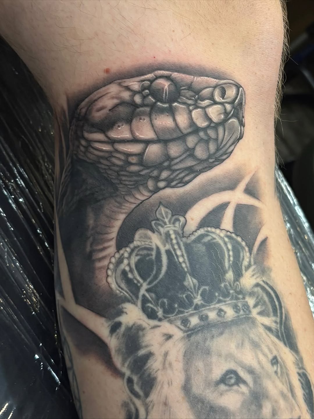 Tattoo by @bradbodenbendertattoos — realism, black_and_grey