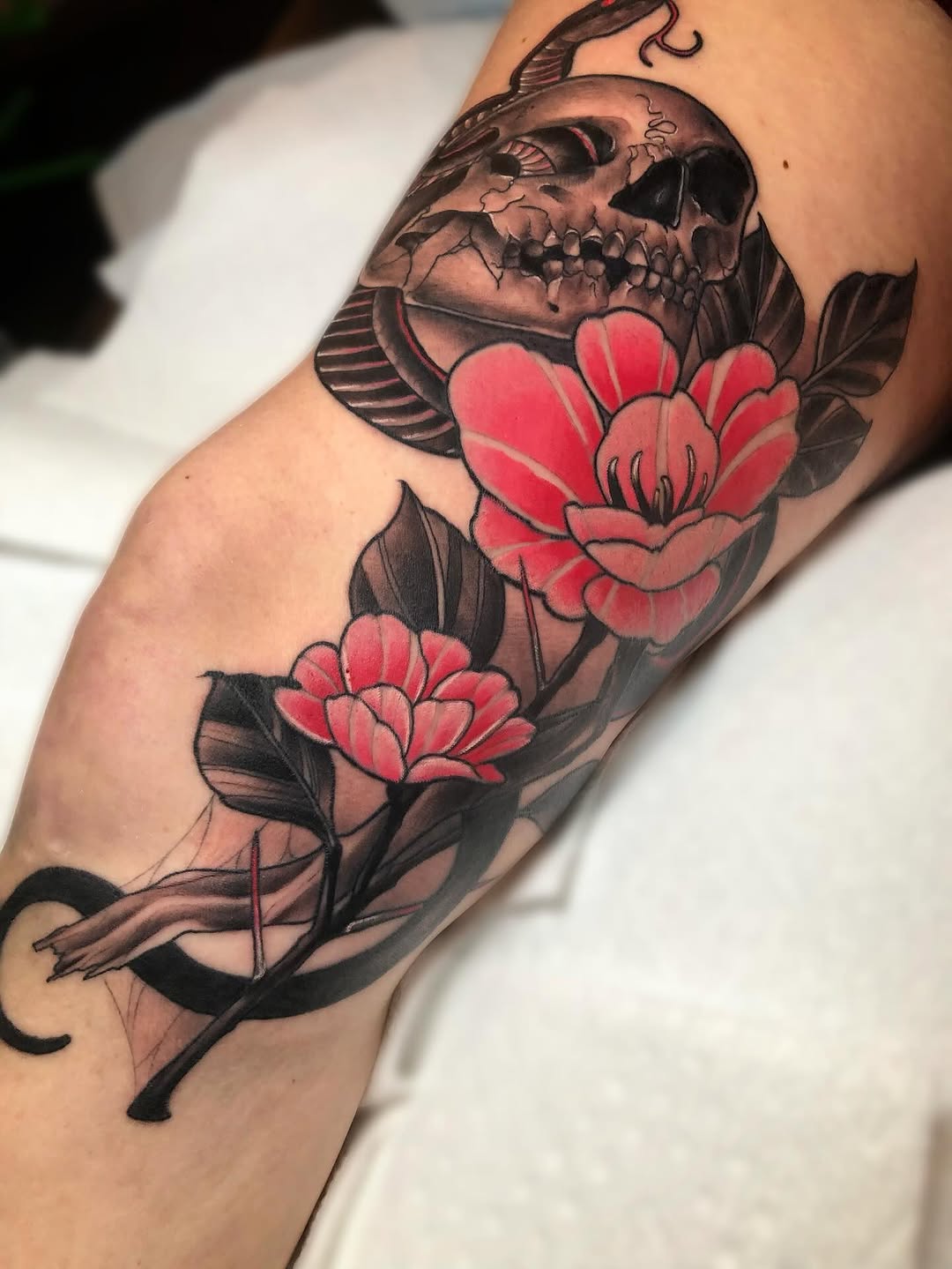Tattoo by @melissabtattoos — illustrative, black_and_grey