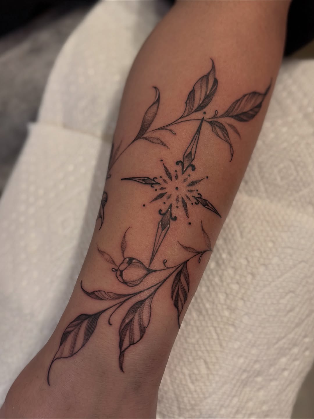 Tattoo by @morrisontattooer — fine_line, black_and_grey