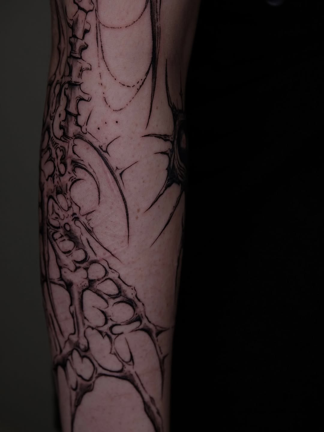 Tattoo by @grxytattoo — blackwork, illustrative