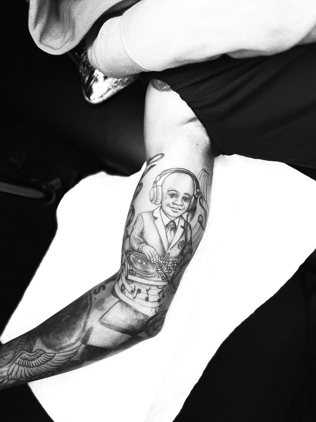 Tattoo by @inkhazmat — black_and_grey, realism