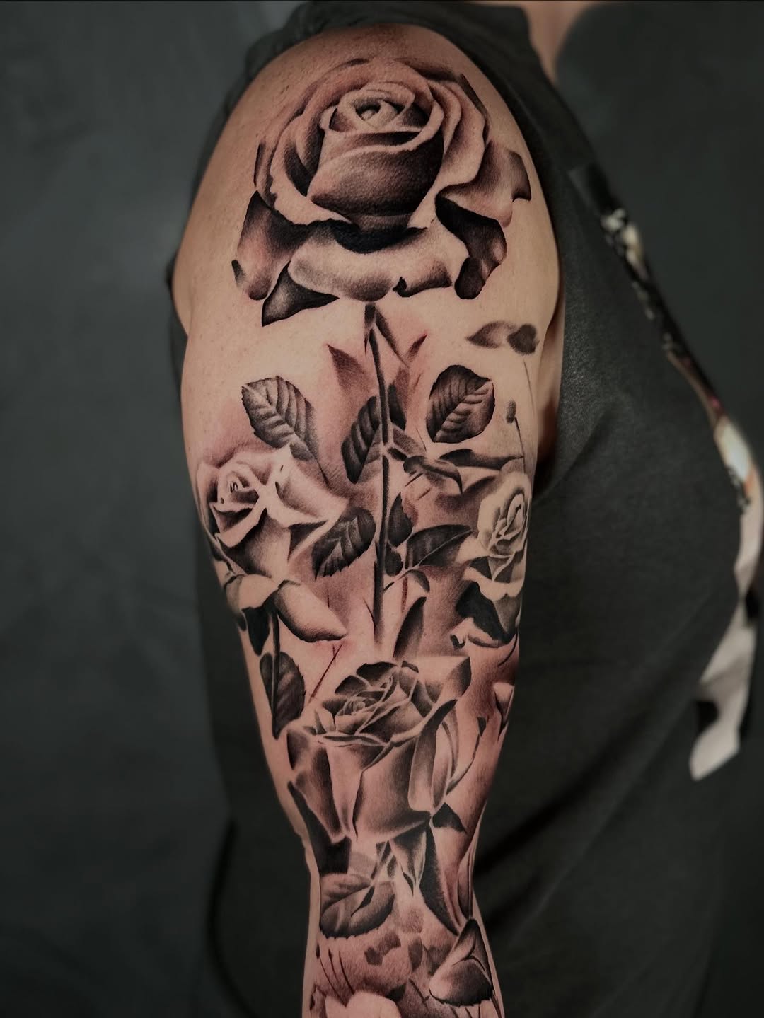Tattoo by @dxmon.ttt โ realism, black_and_grey