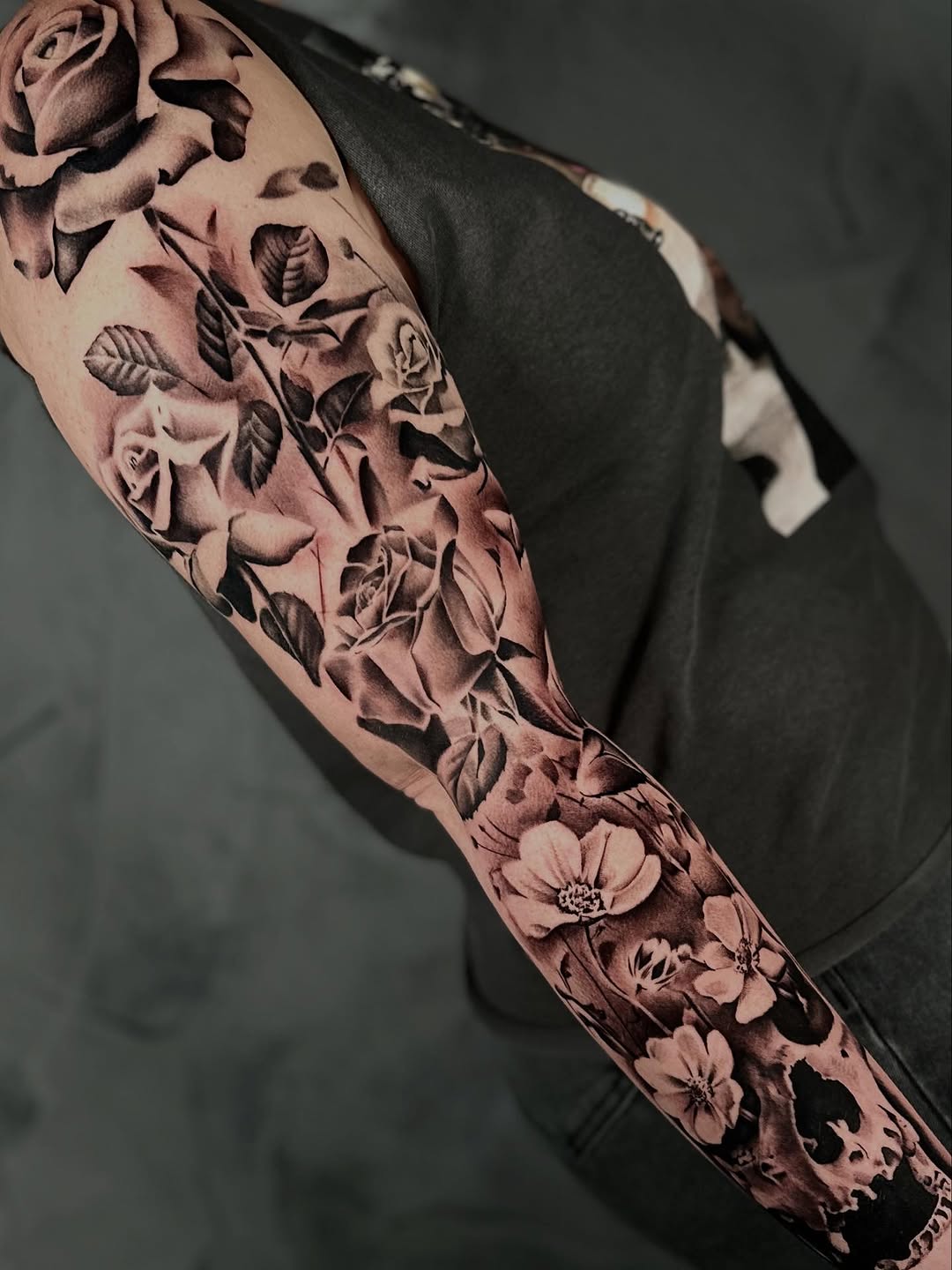 Tattoo by @dxmon.ttt โ black_and_grey, realism