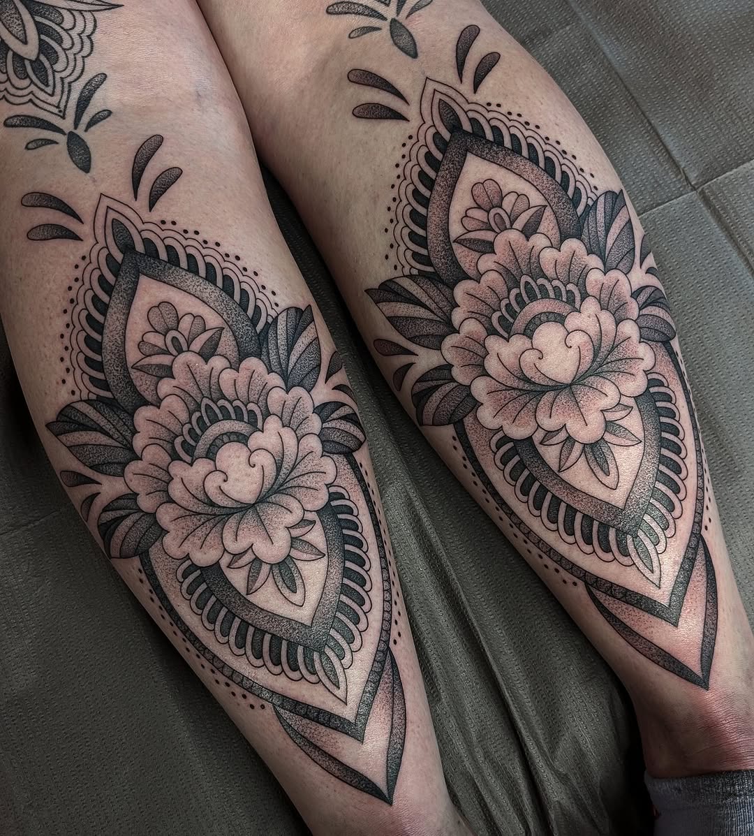 Tattoo by @kattiebaby β dotwork, ornamental