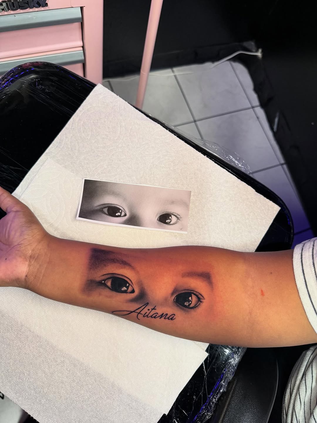 Tattoo by @jazlow03 — realism, lettering_script