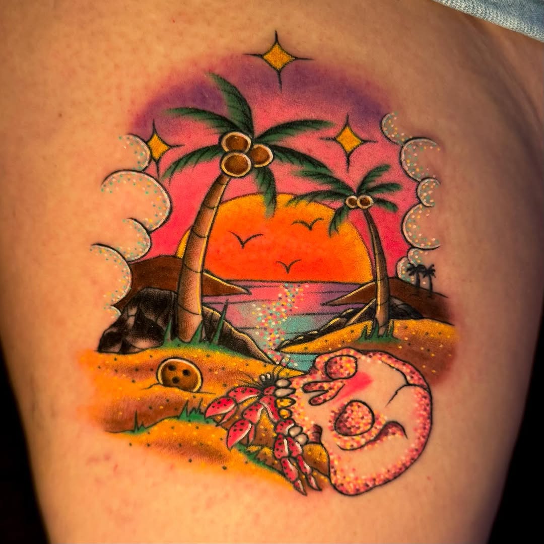 Tattoo by @virginiasamtattoo — new_school, trash_polka