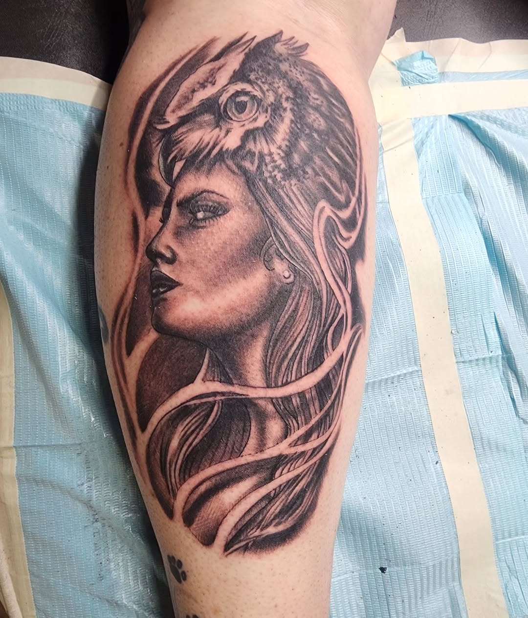 Tattoo by @conwaythetattooer — black_and_grey, realism