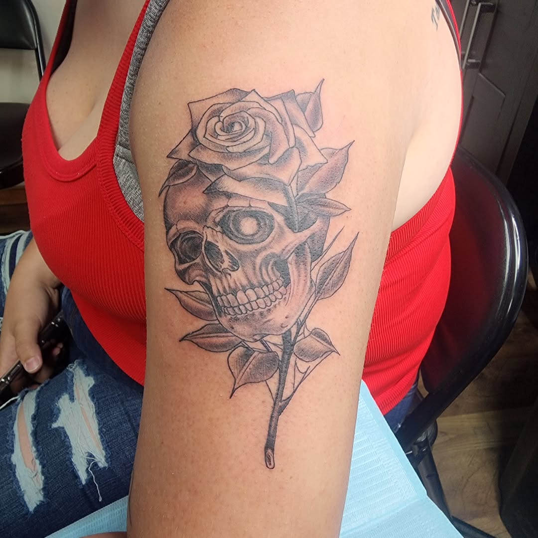 Tattoo by @conwaythetattooer — black_and_grey, realism