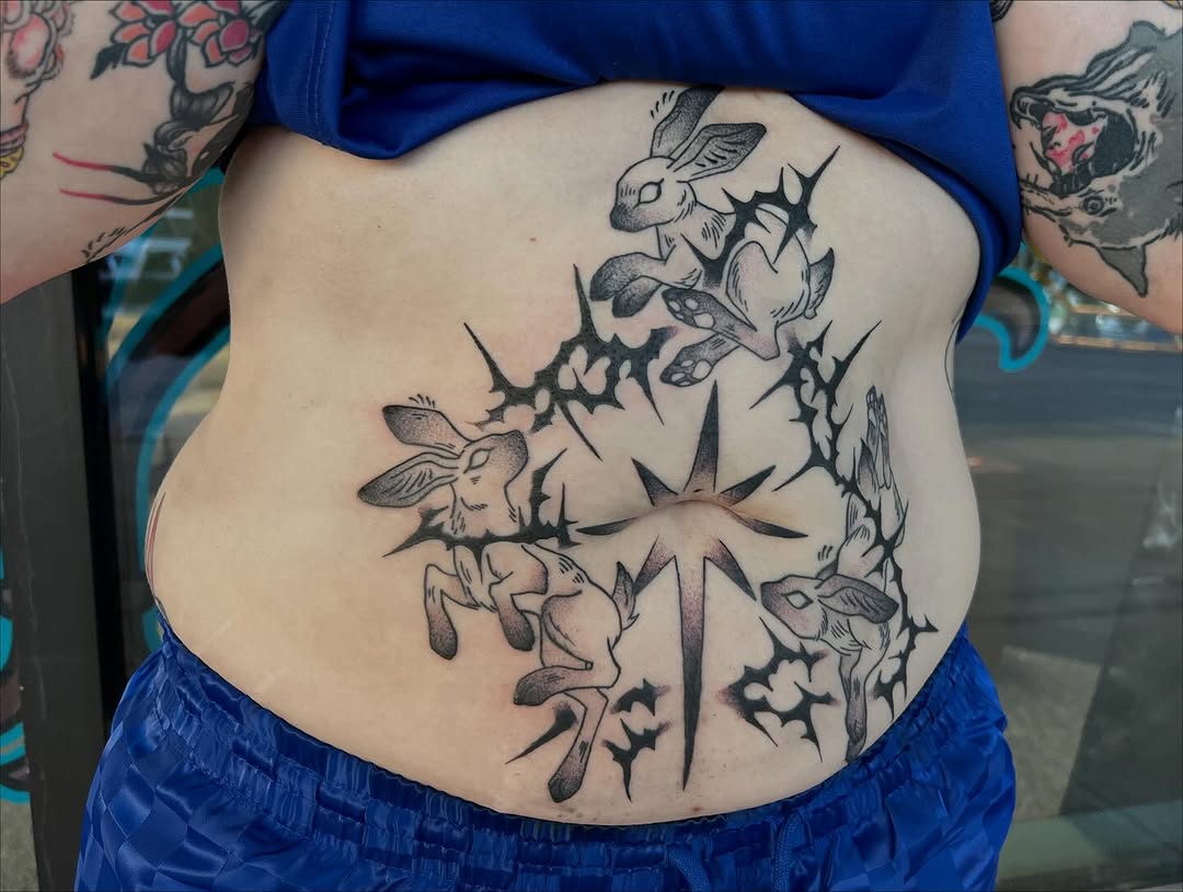 Tattoo by @calliecattats โ illustrative, blackwork