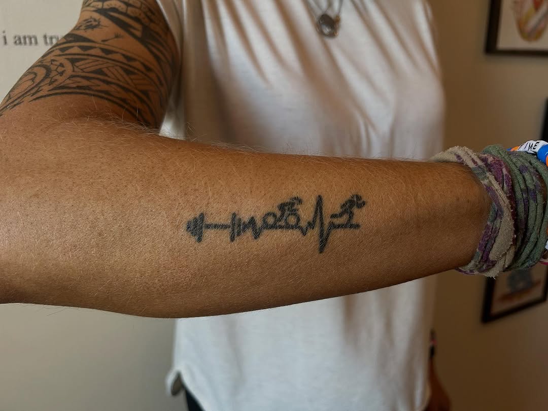 Tattoo by @pokesandspirals โ fine_line, lettering_script