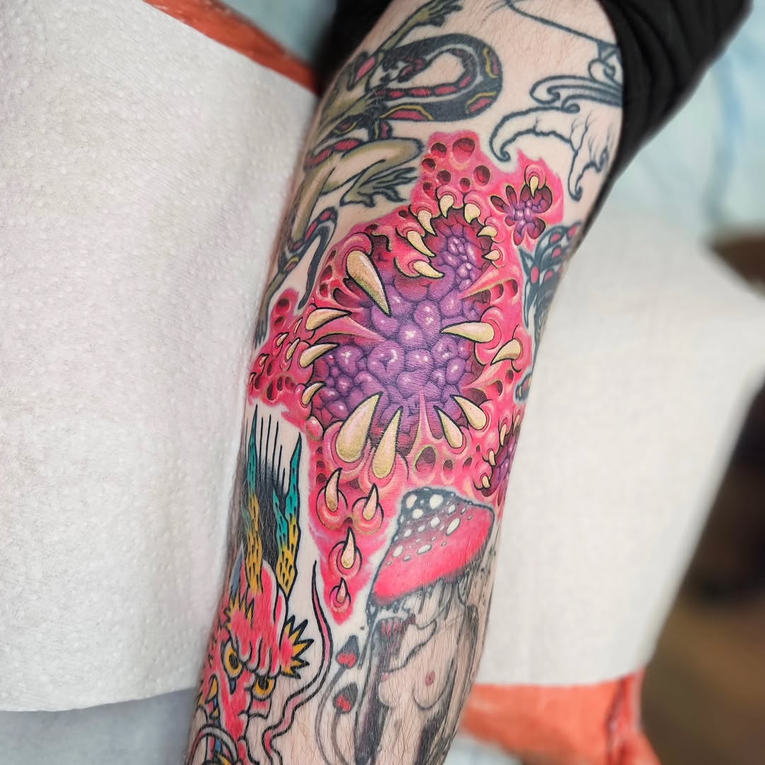 Tattoo by @zombiebellabug — new_school, trash_polka