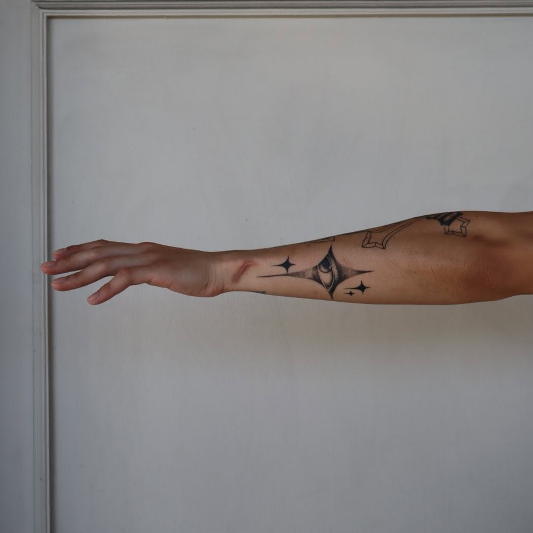 Tattoo by @ladyjutsu — fine_line, black_and_grey