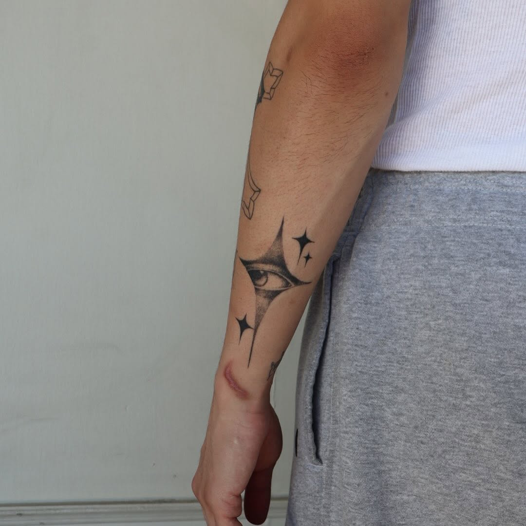 Tattoo by @ladyjutsu — fine_line, black_and_grey