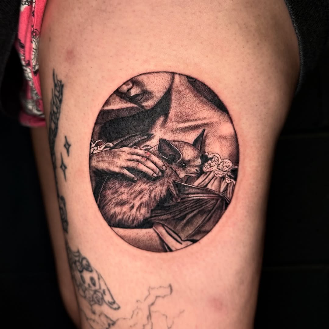 Tattoo by @alluringisa β realism, black_and_grey