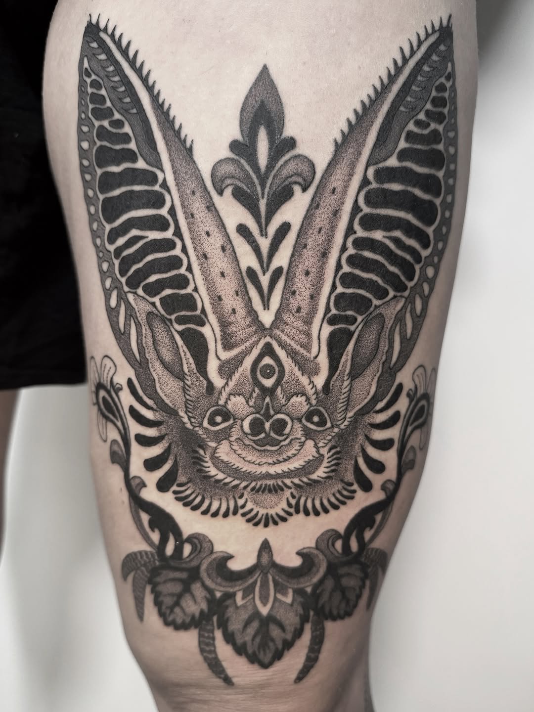 Tattoo by @kikimora.tattoo — dotwork, blackwork