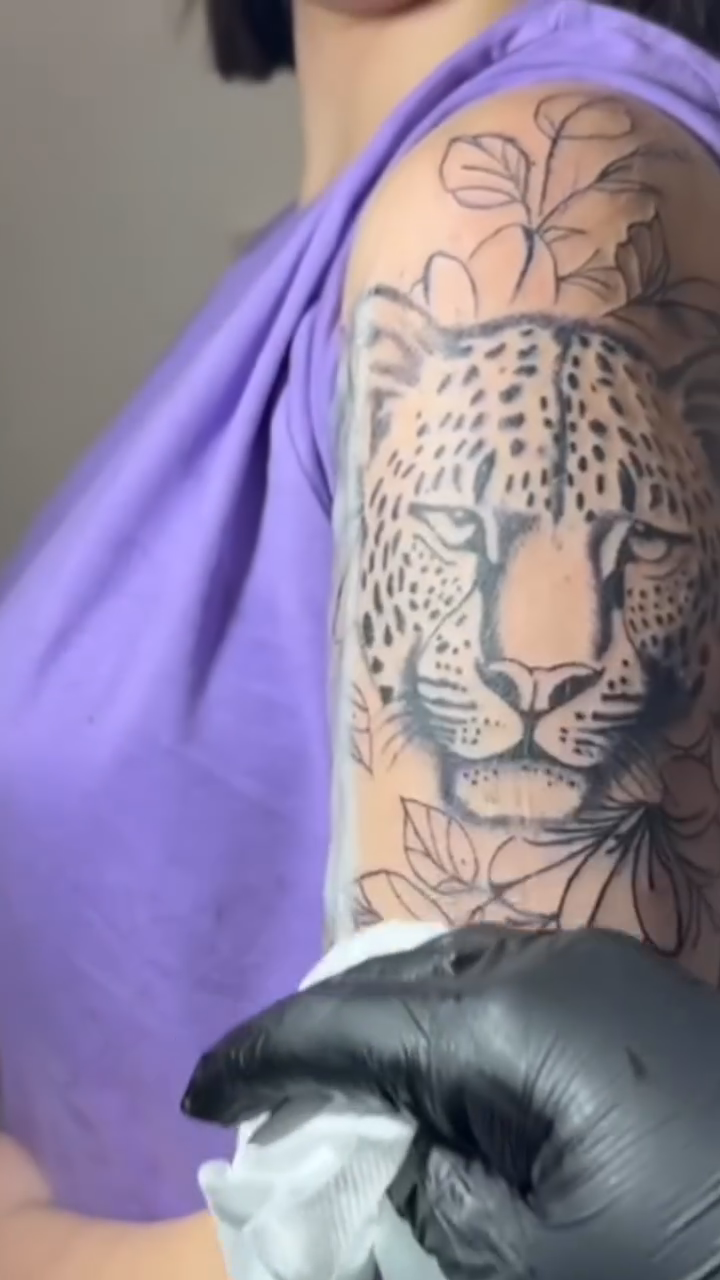 Tattoo by @_therosetattoo_ — realism, black_and_grey