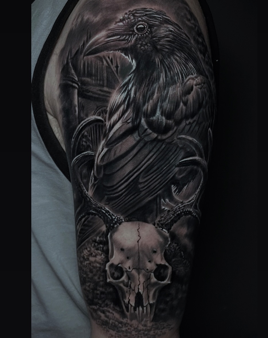 Tattoo by @ghostmantattoo — realism, black_and_grey