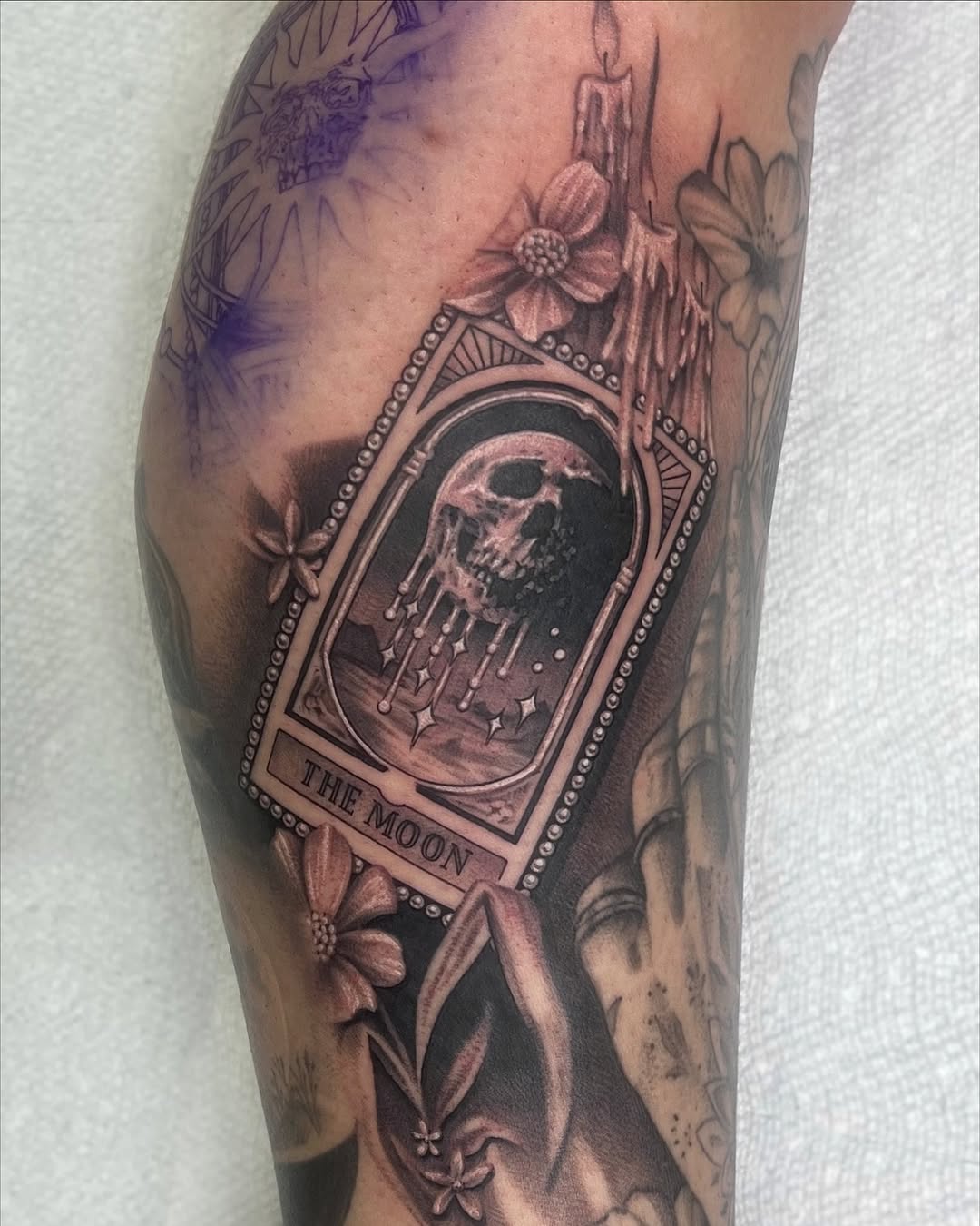 Tattoo by @emlectric_ — black_and_grey, realism