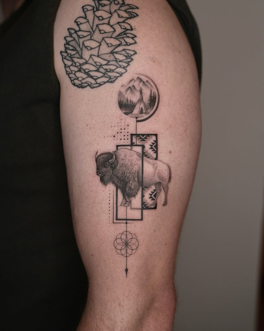 Tattoo by @tyswork — realism, geometric