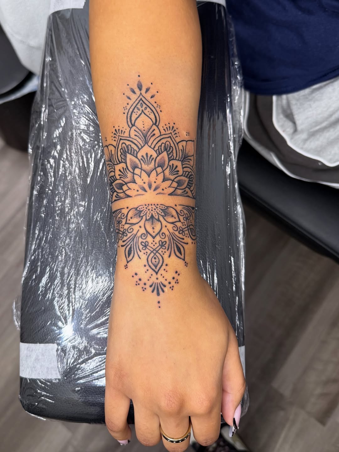 Tattoo by @badjasstattoos — dotwork