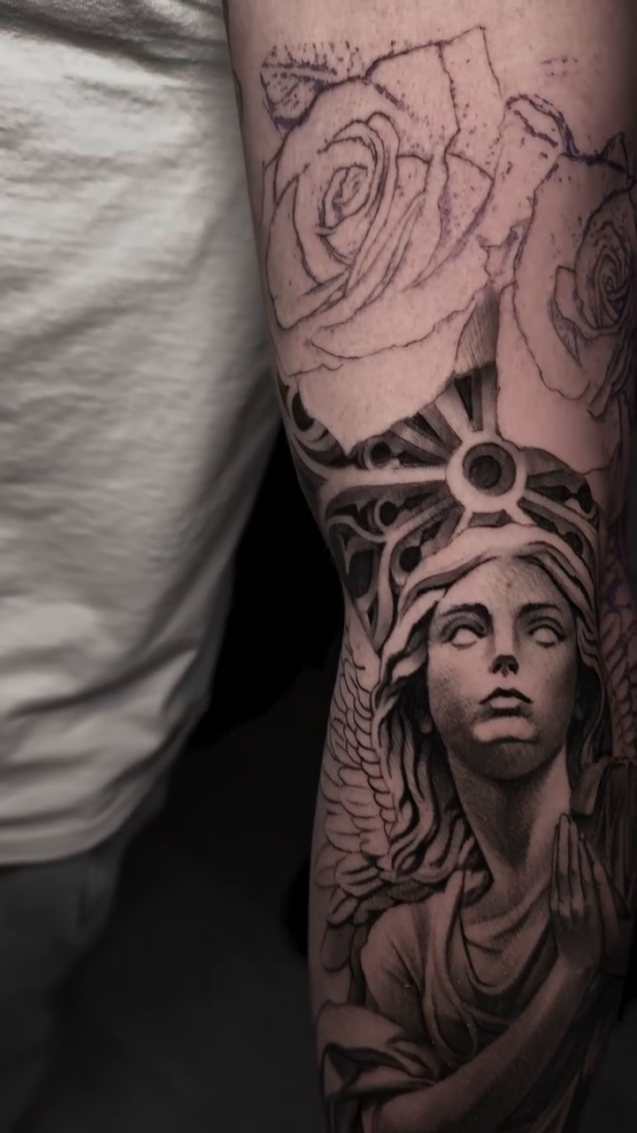 Tattoo by @tat2va — black_and_grey, realism
