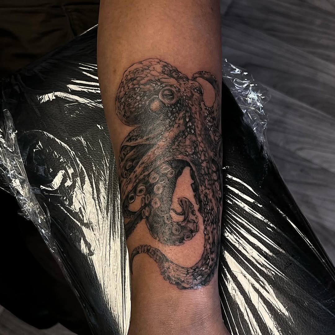 Tattoo by @ladyjutsu — realism, black_and_grey