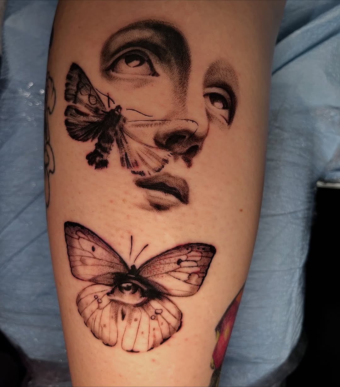 Tattoo by @zurdtauroink — black_and_grey, realism