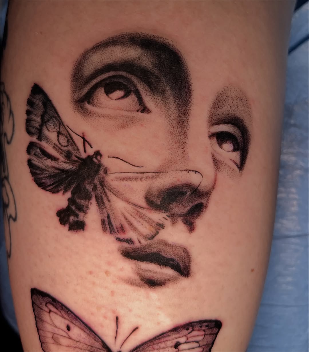 Tattoo by @zurdtauroink — realism, black_and_grey