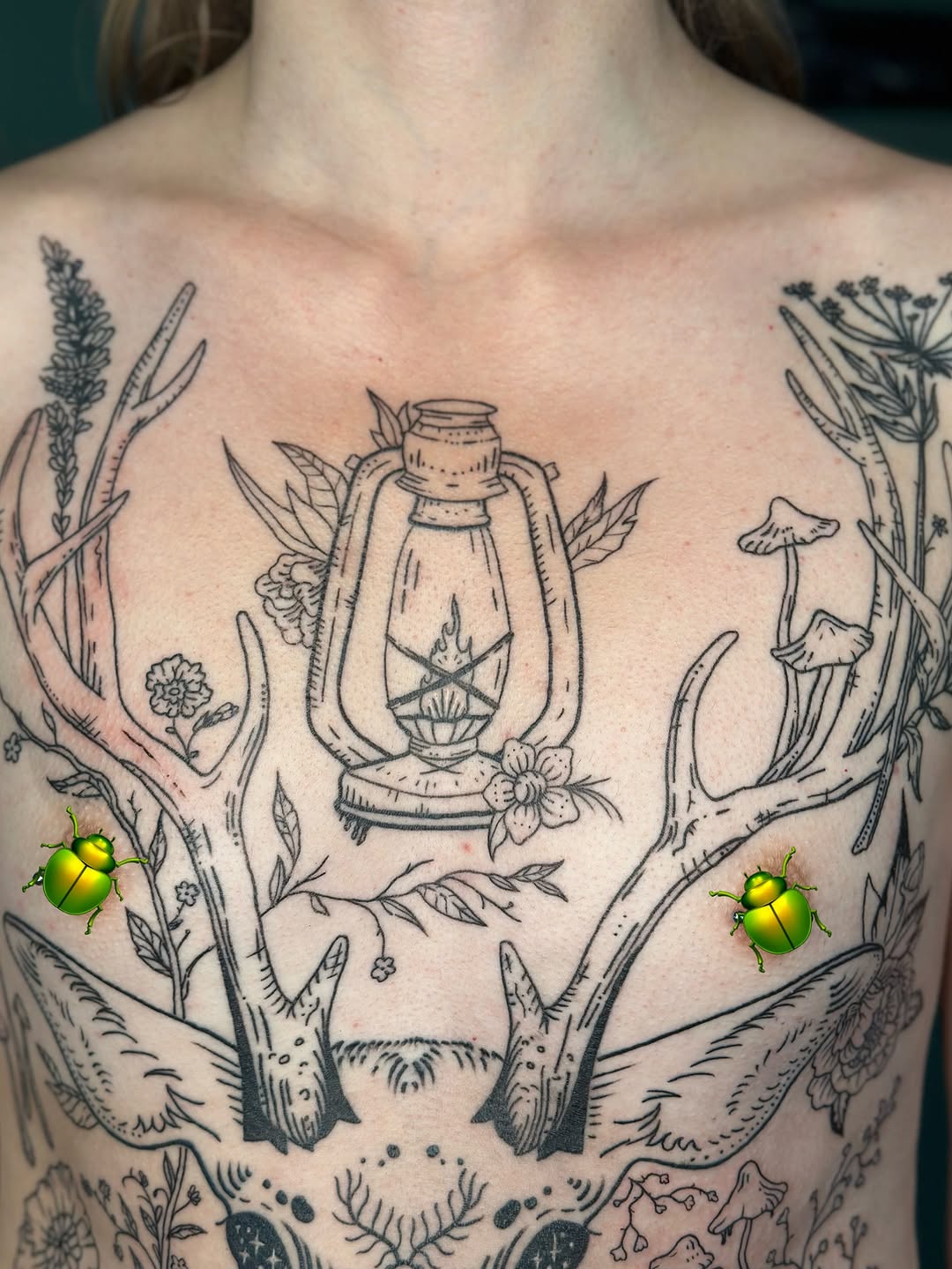Tattoo by @grimefrogtattoos — illustrative, dotwork