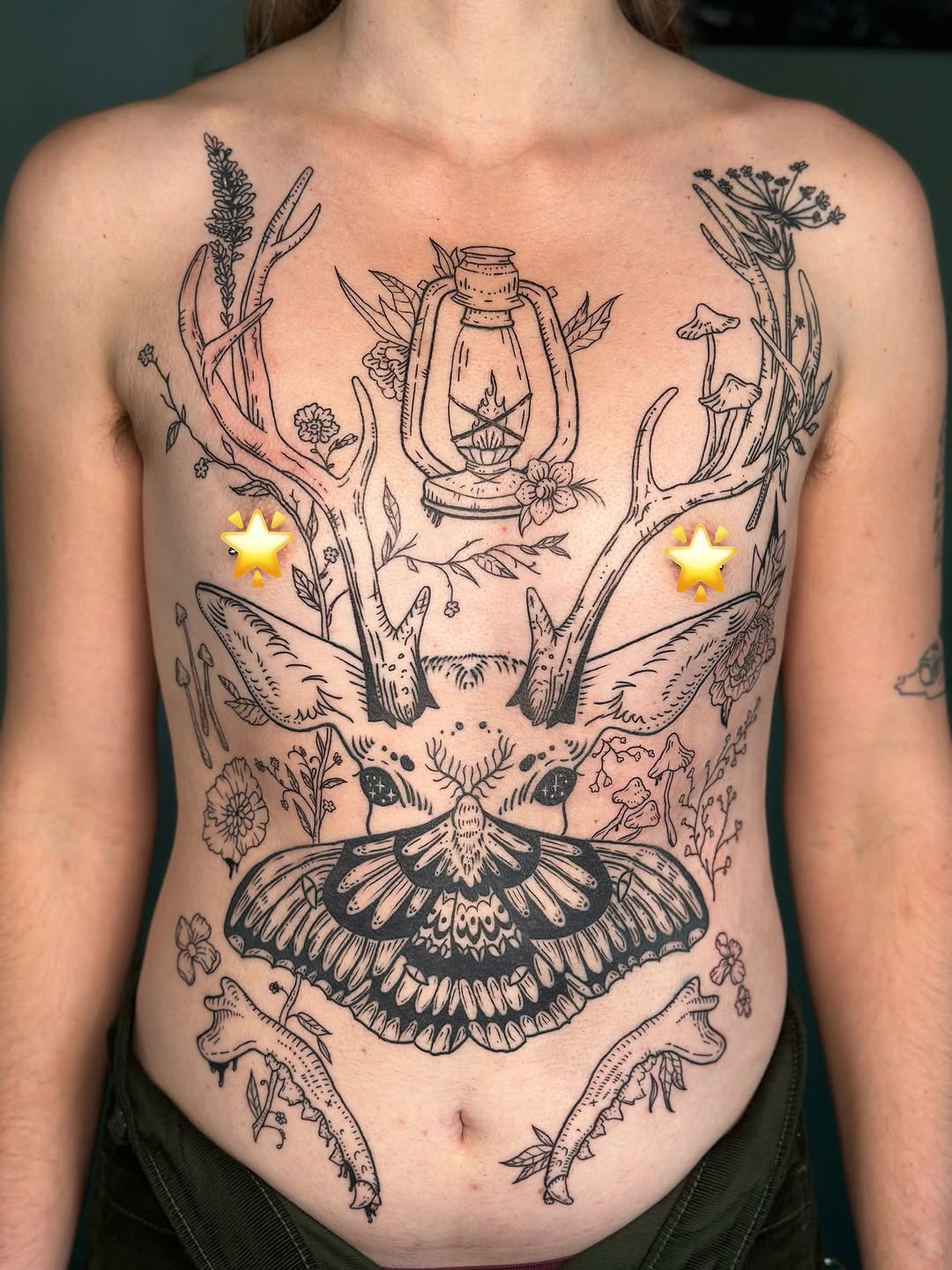 Tattoo by @grimefrogtattoos — illustrative, blackwork