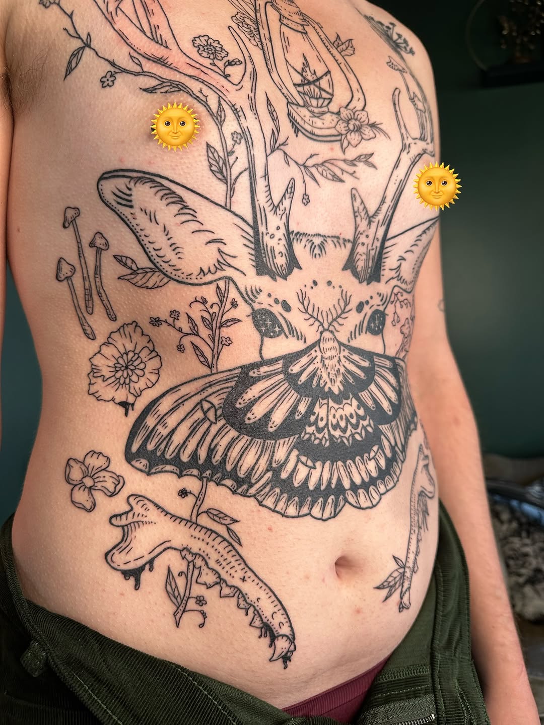 Tattoo by @grimefrogtattoos — illustrative, blackwork