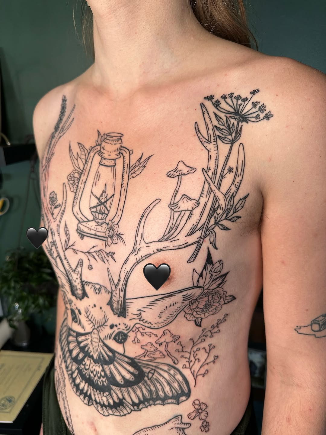 Tattoo by @grimefrogtattoos — illustrative, dotwork