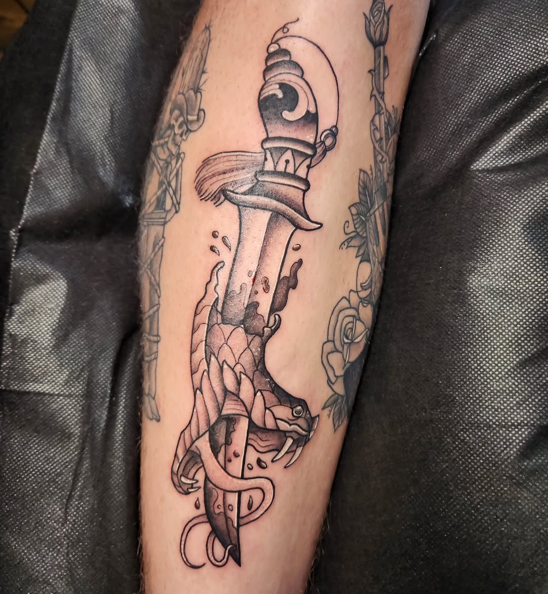 Tattoo by @punkinink — american_traditional, illustrative