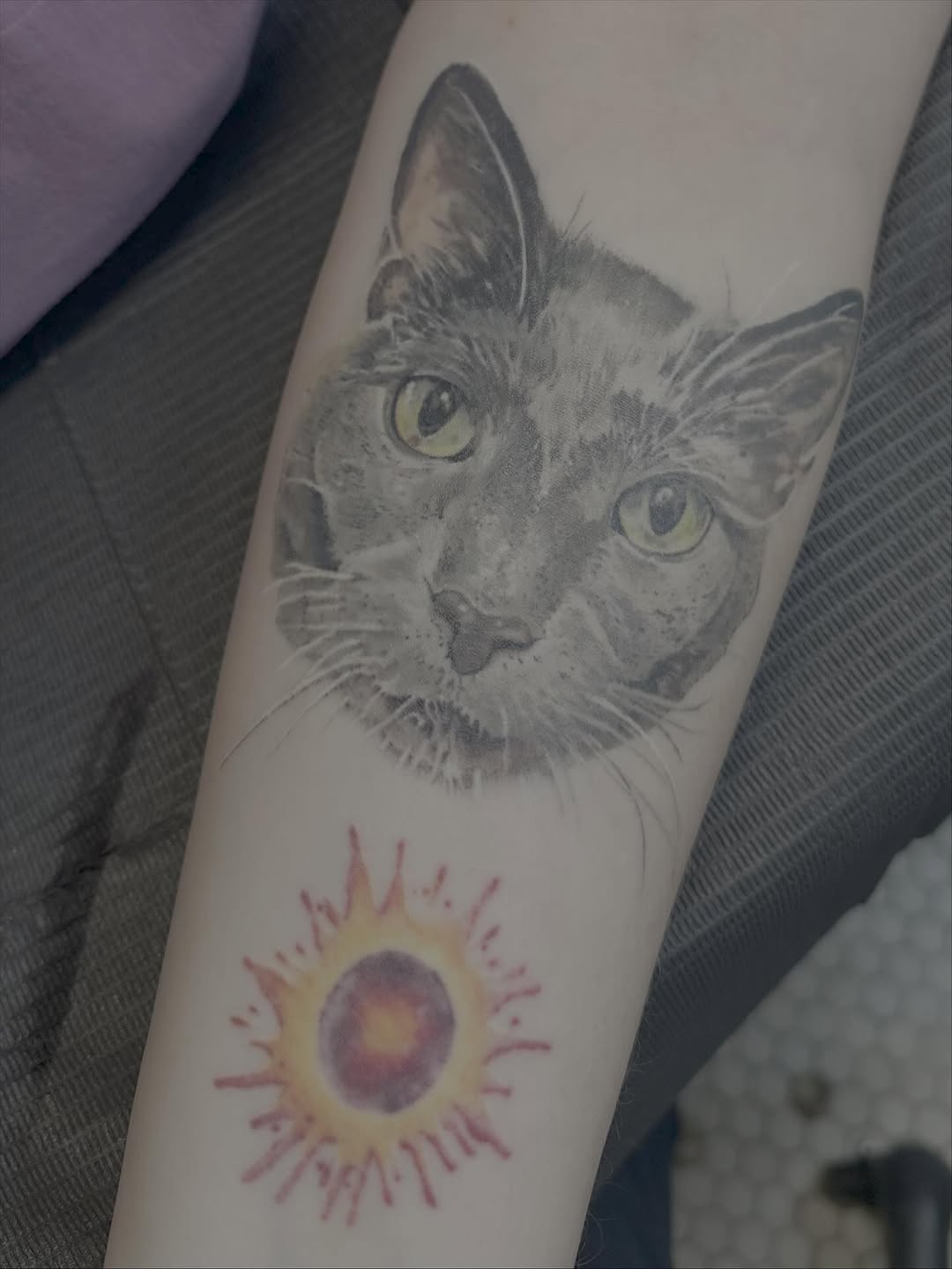 Tattoo by @sunflowergirltat2_ — realism, black_and_grey