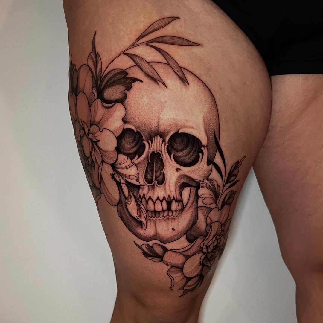 Tattoo by @ohmydarlingtattoos — black_and_grey, realism