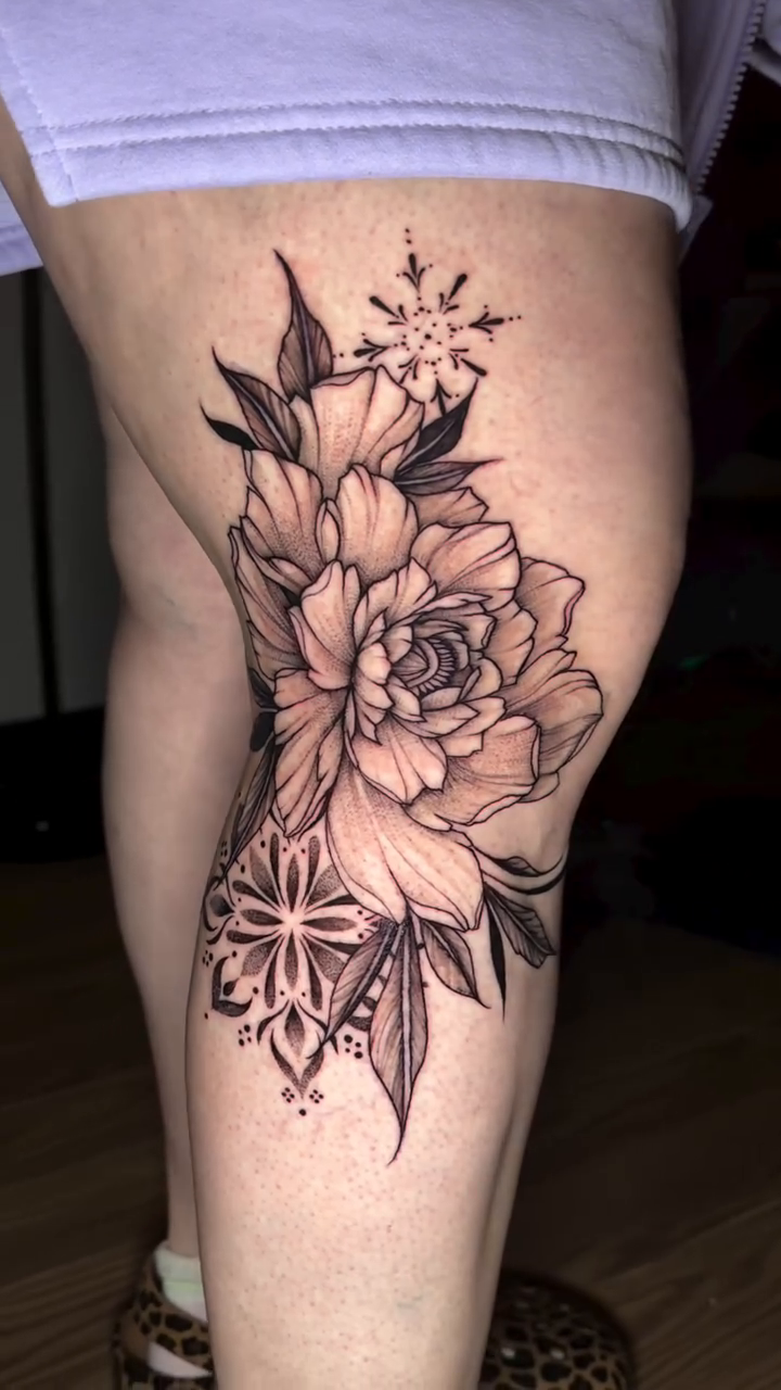 Tattoo by @greimey.ink — illustrative, black_and_grey
