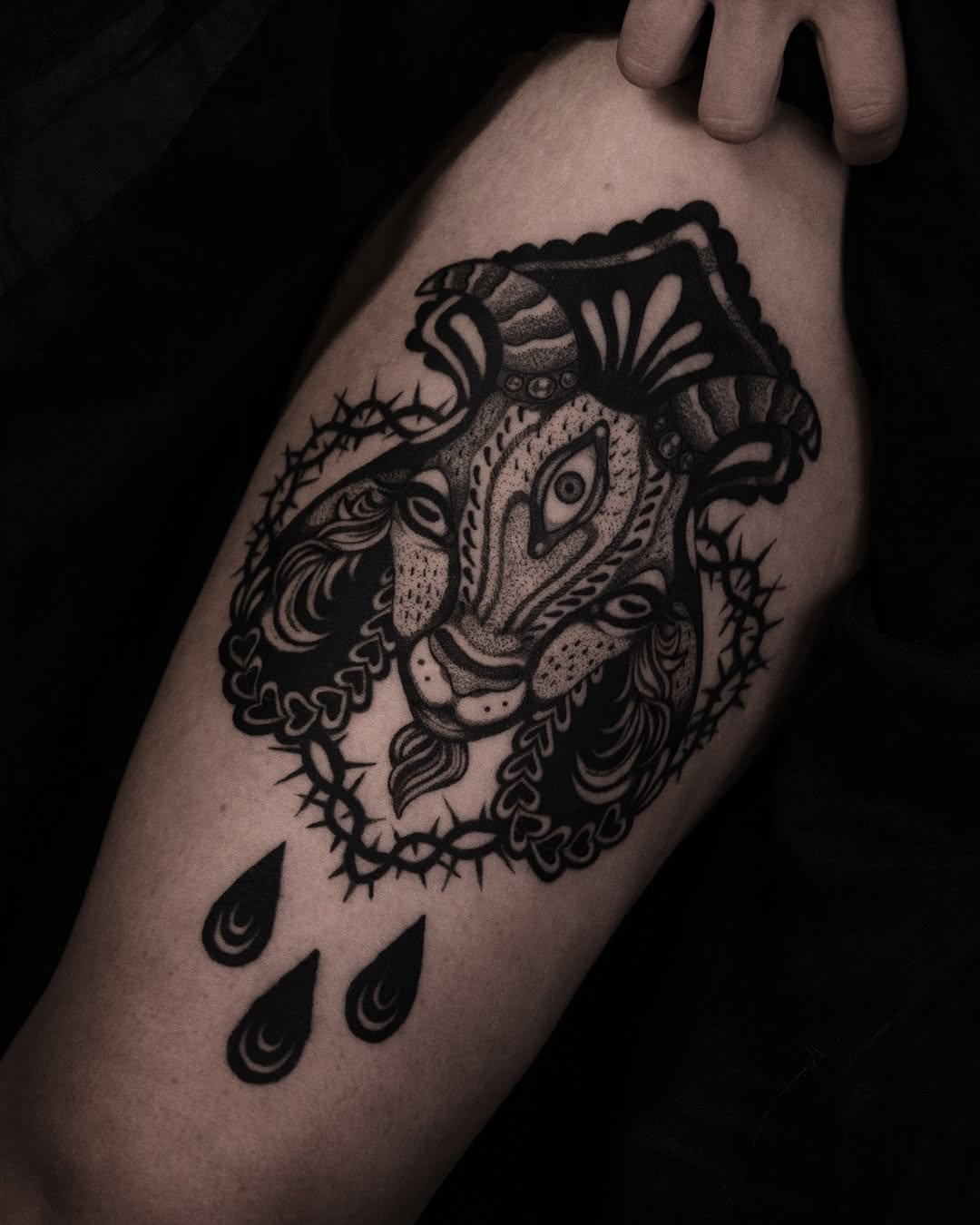 Tattoo by @kikimora.tattoo — black_and_grey, ornamental
