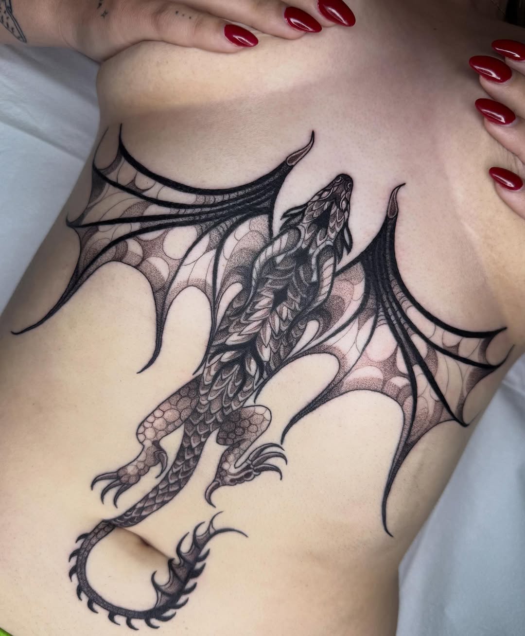 Tattoo by @molly.m.tattoo — dotwork, black_and_grey