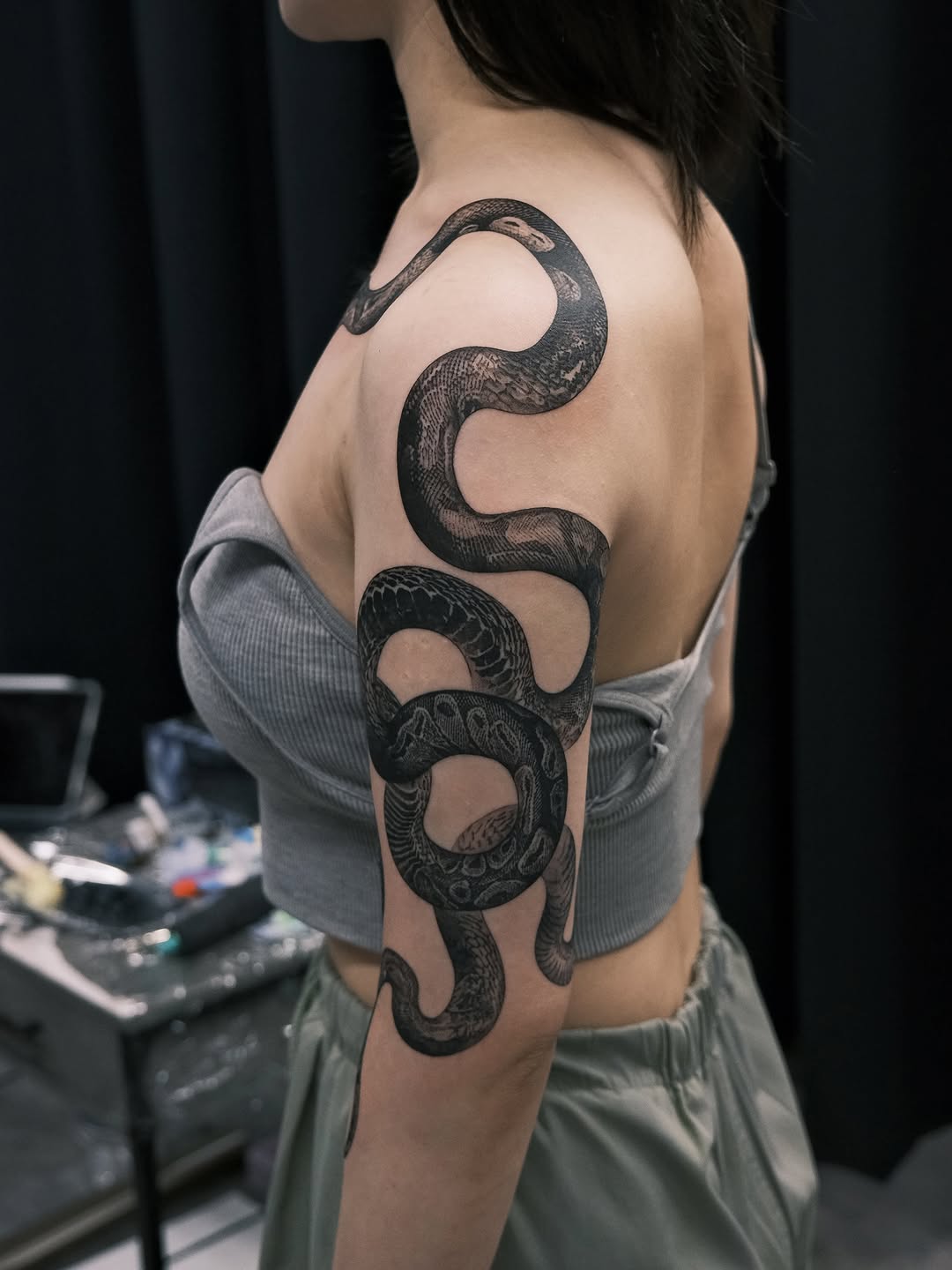 Tattoo by @choseung.ink — blackwork, realism