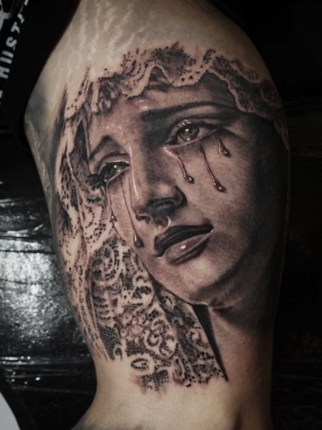 Tattoo by @kevinavila_tattoos — realism, black_and_grey