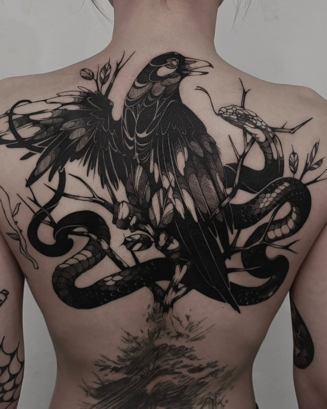 Tattoo by @codeblackink โ blackwork, illustrative