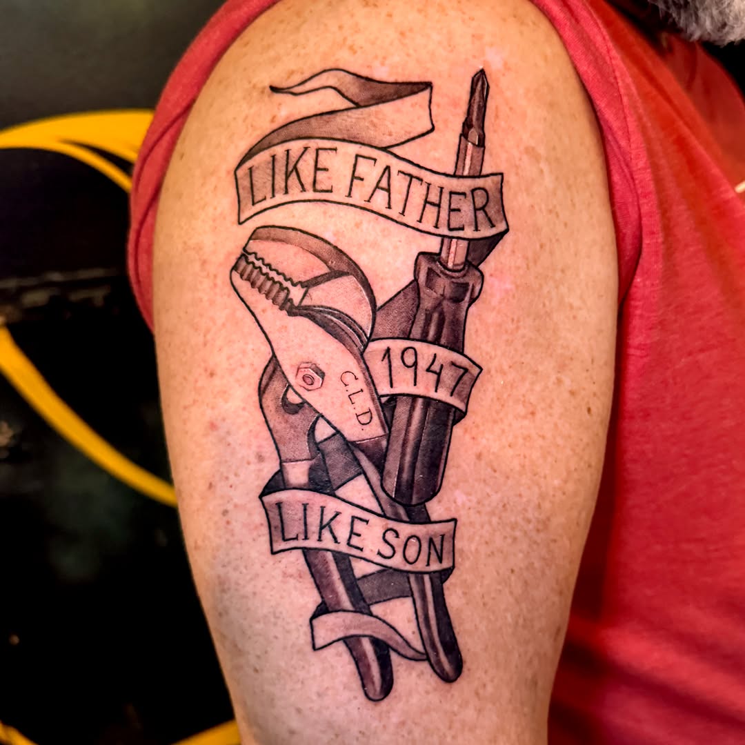 Tattoo by @brikrangeltattoo — lettering_script, realism