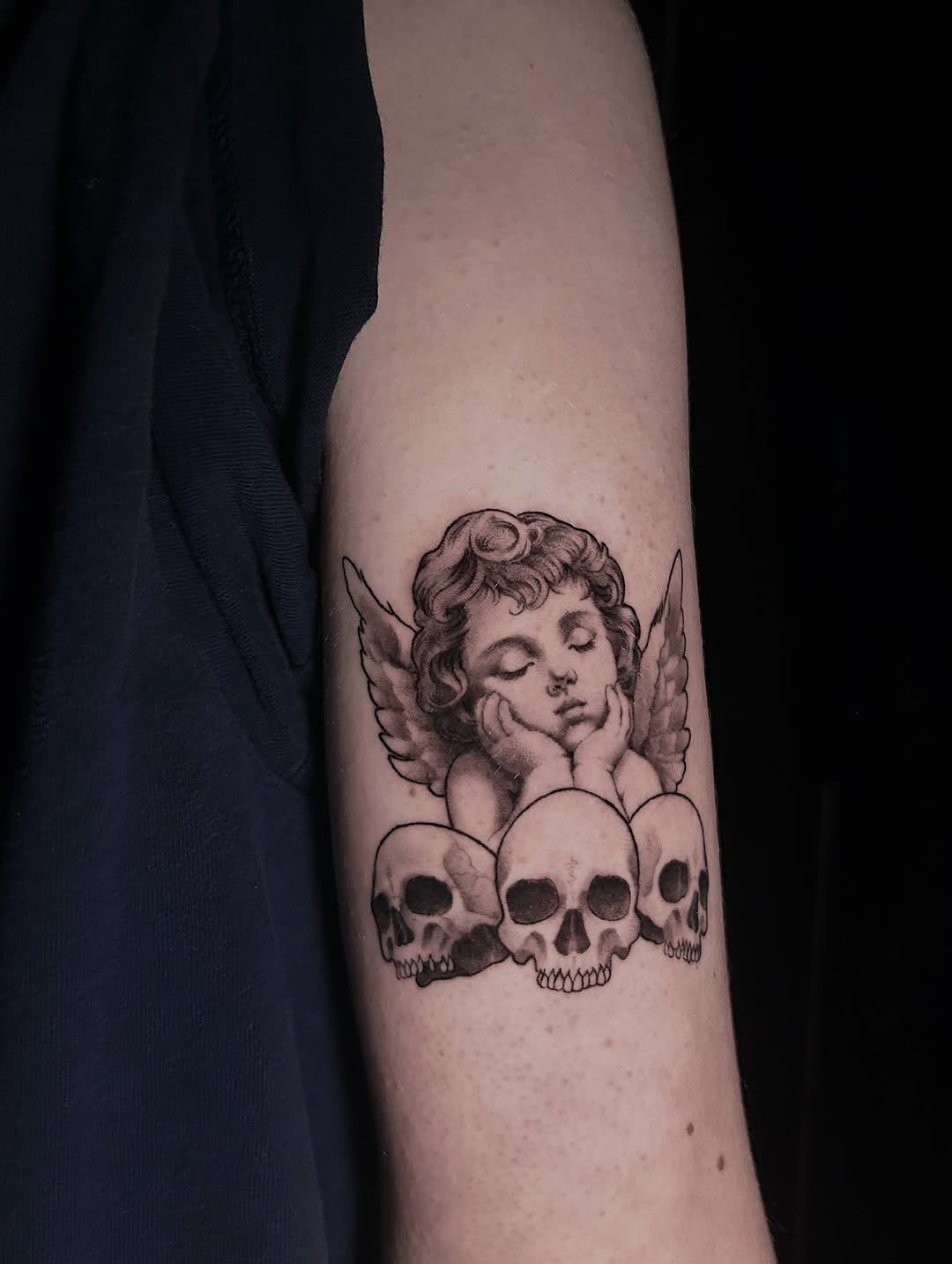 Tattoo by @hawkstattoo_ โ realism, black_and_grey