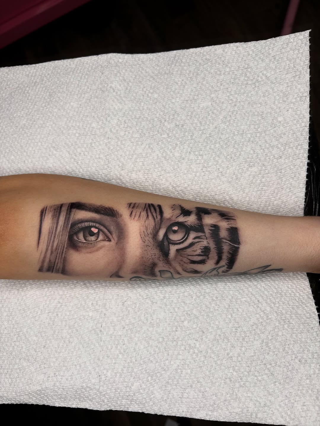 Tattoo by @kyshae.tattoos — realism, black_and_grey