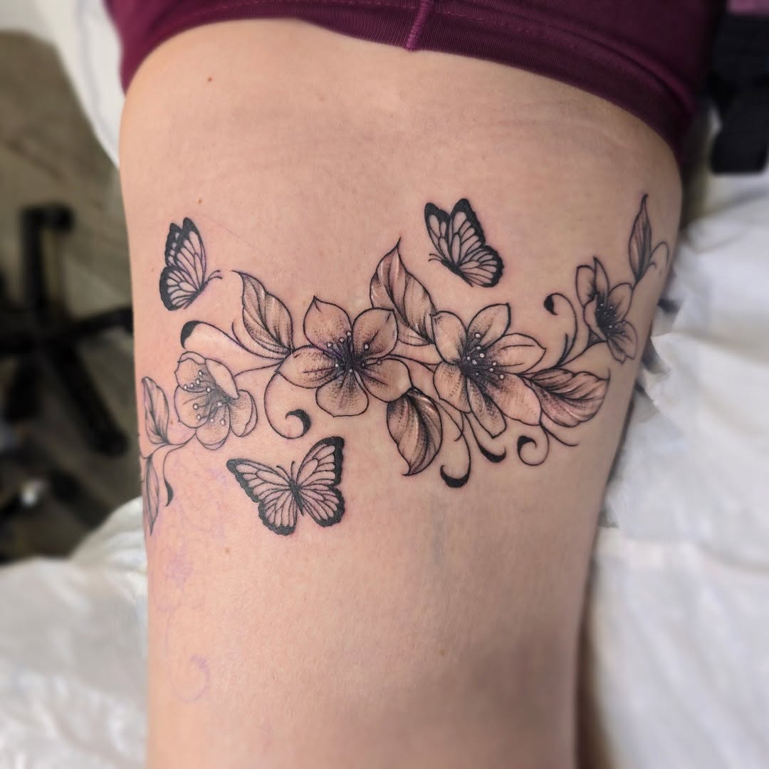 Tattoo by @inked.by.rose — fine_line, black_and_grey