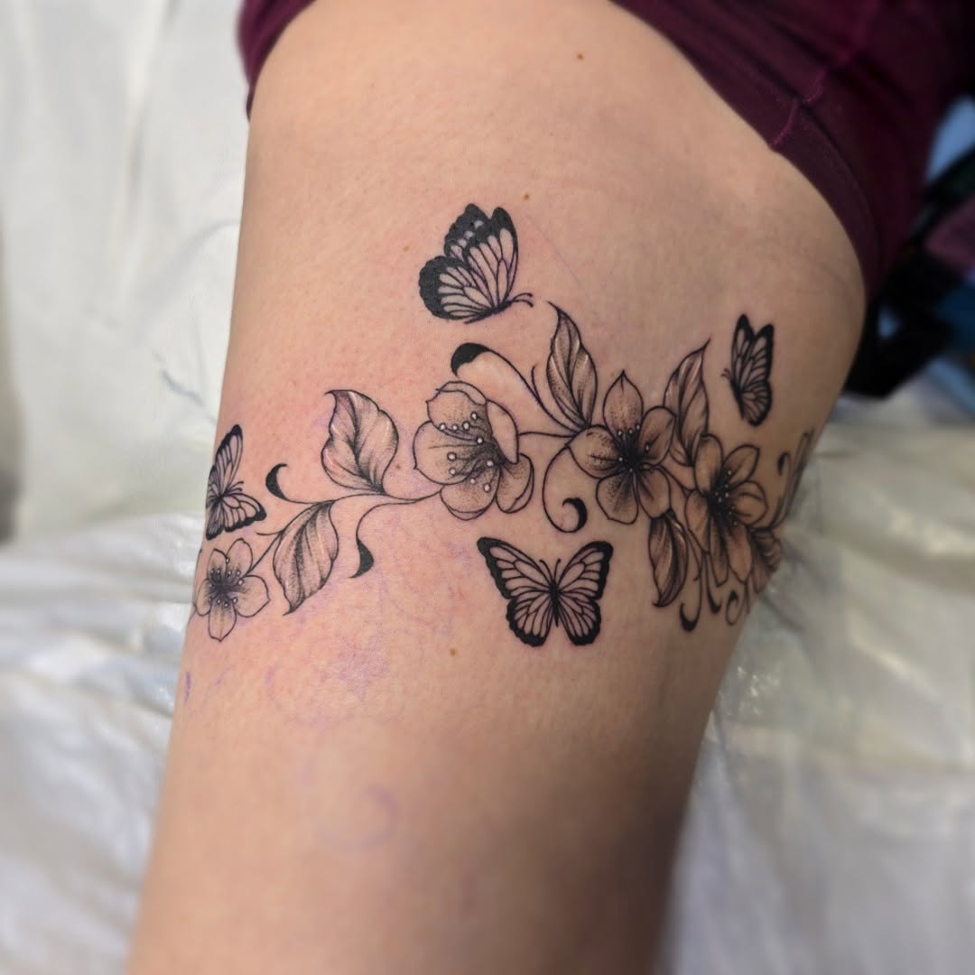 Tattoo by @inked.by.rose — fine_line, black_and_grey