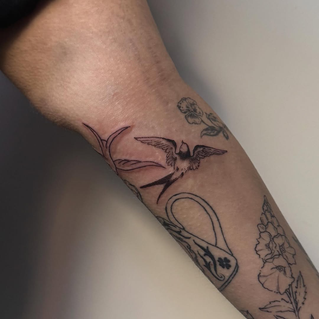 Tattoo by @kirstendeanna — fine_line, black_and_grey