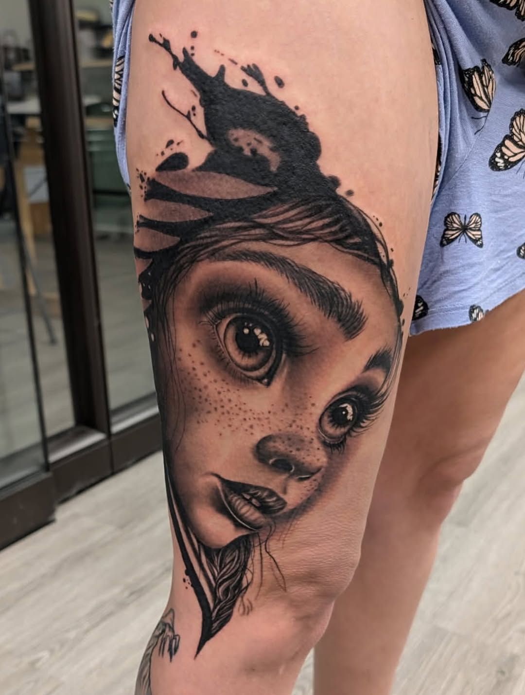 Tattoo by @fishbonestattoo — realism, black_and_grey